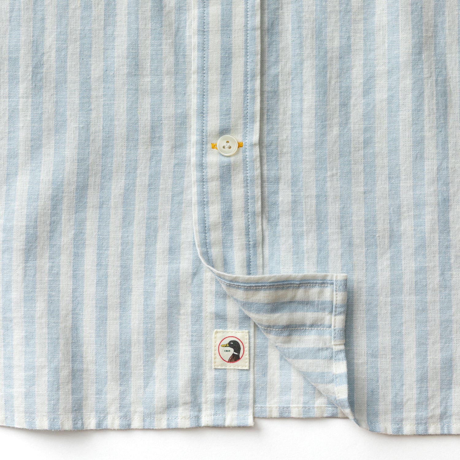 Linen Cotton Oxford Sport Shirt - Baxter Stripe - Sky Blue