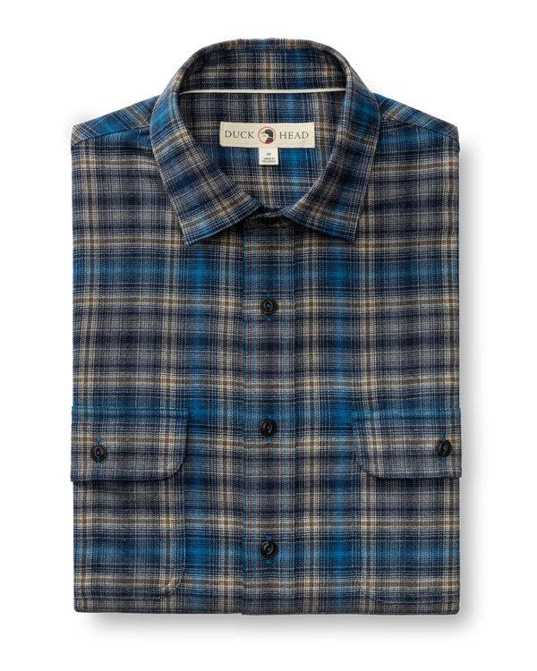 Performance Flannel Sport Shirt - Ellicot Plaid - Deep Navy
