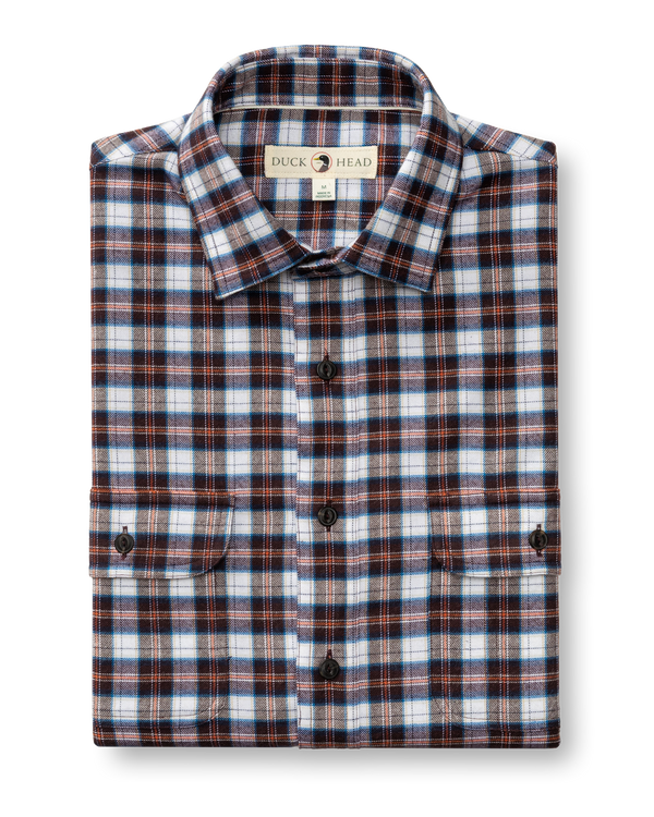 Performance Flannel Sport Shirt - Brite Plaid - Chocolate Plum