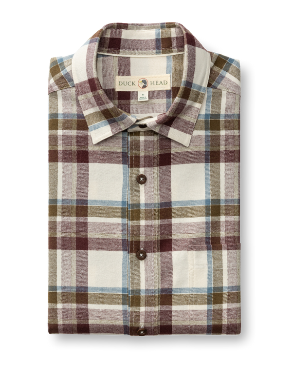 Cotton Flannel Sport Shirt - Roane Plaid - Huckleberry