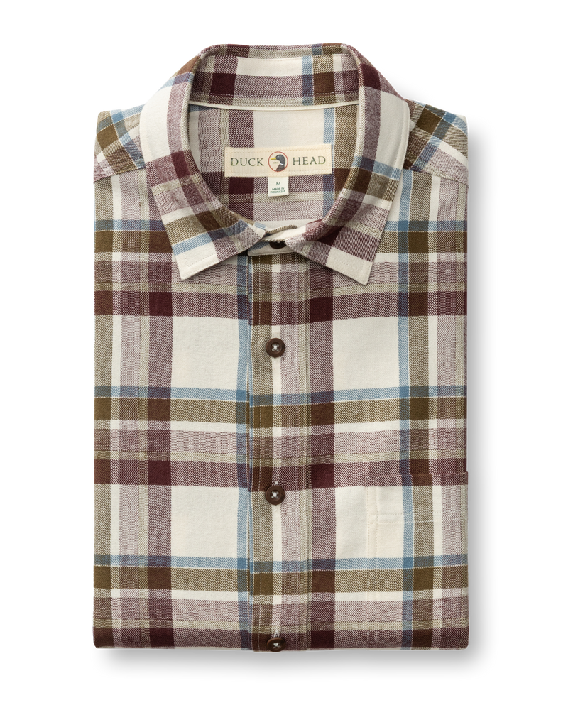 Cotton Flannel Sport Shirt - Roane Plaid - Huckleberry