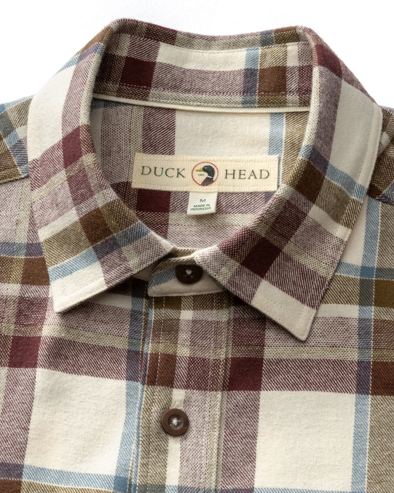 Cotton Flannel Sport Shirt - Roane Plaid - Huckleberry