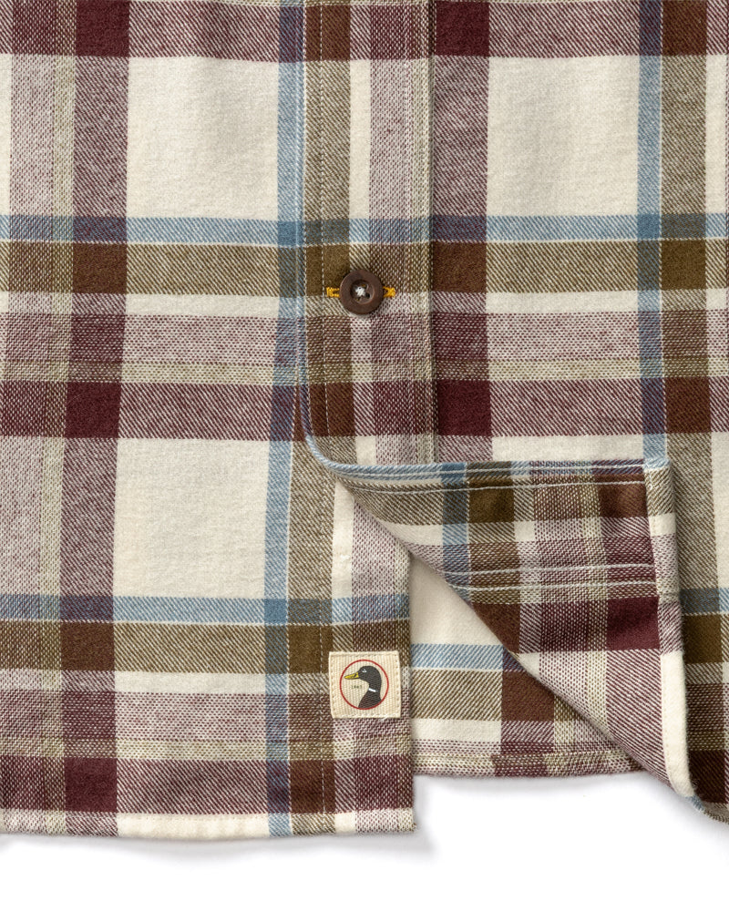 Cotton Flannel Sport Shirt - Roane Plaid - Huckleberry