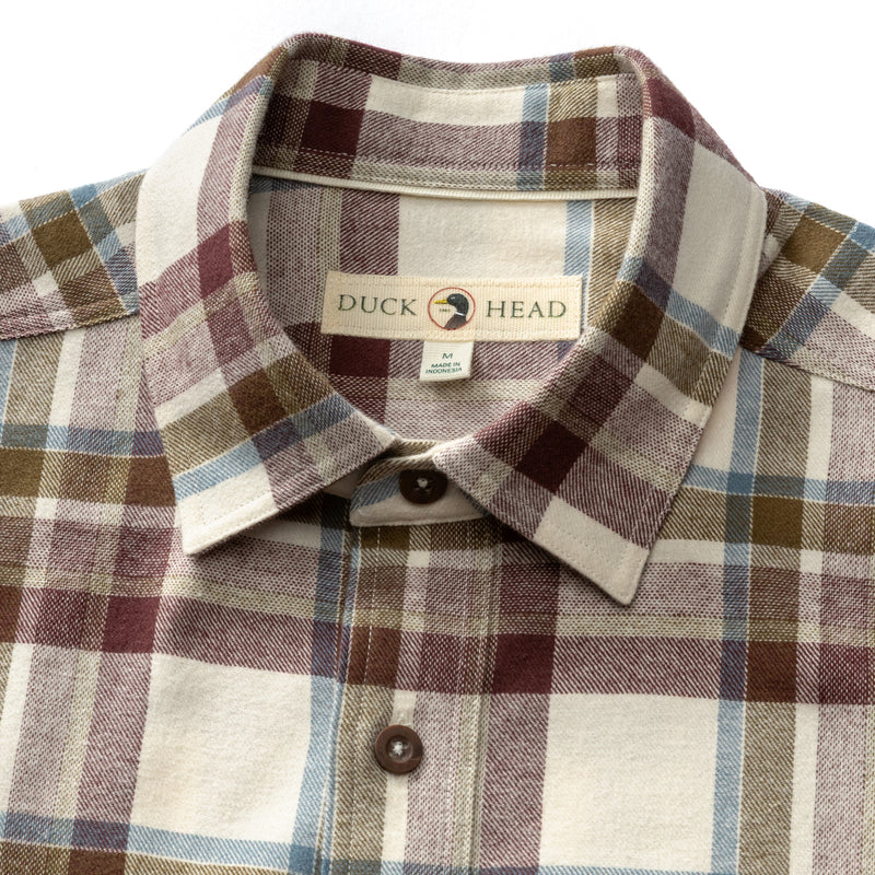 Cotton Flannel Sport Shirt - Roane Plaid - Huckleberry