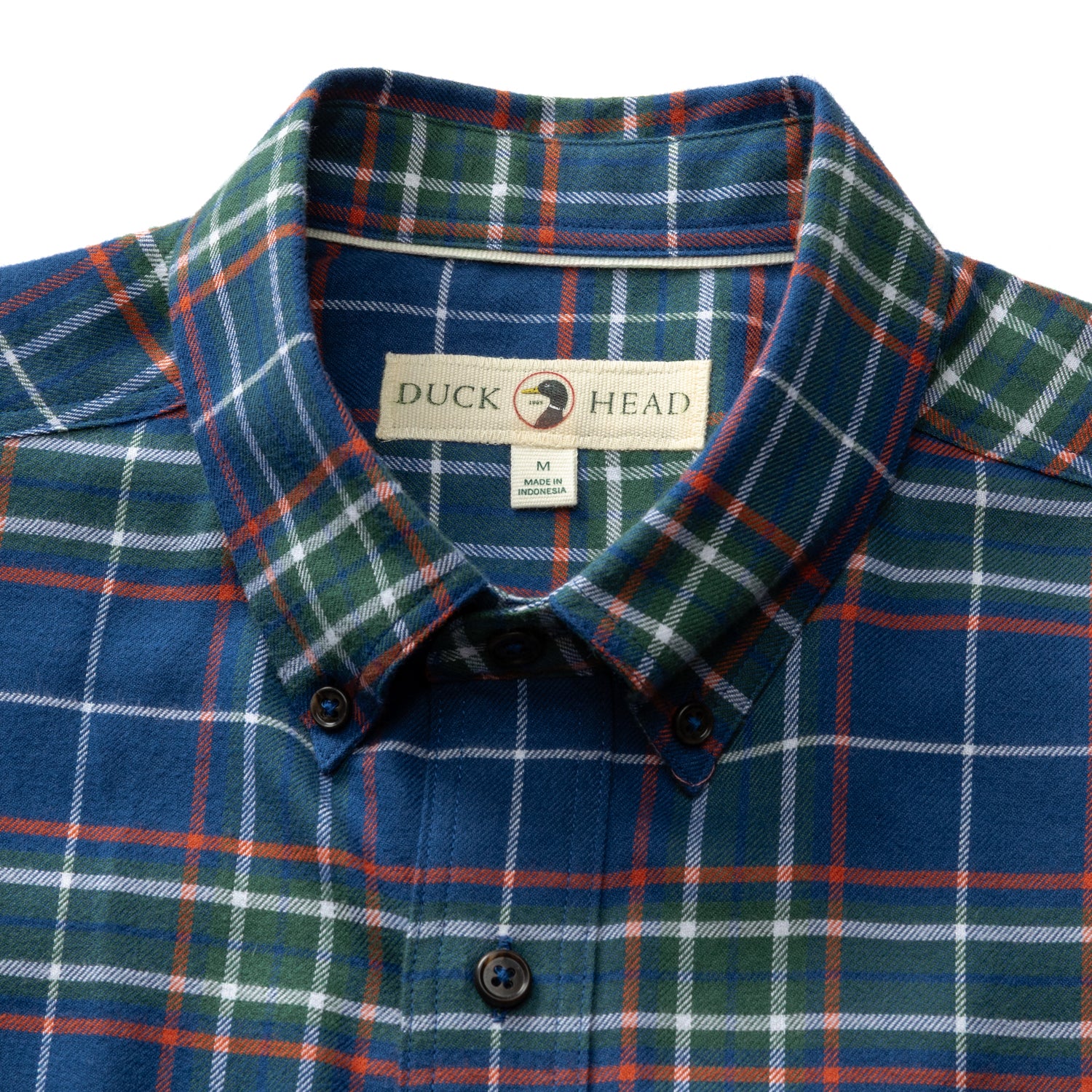 Cotton Flannel Sport Shirt - Osborne Plaid - Navy Peony