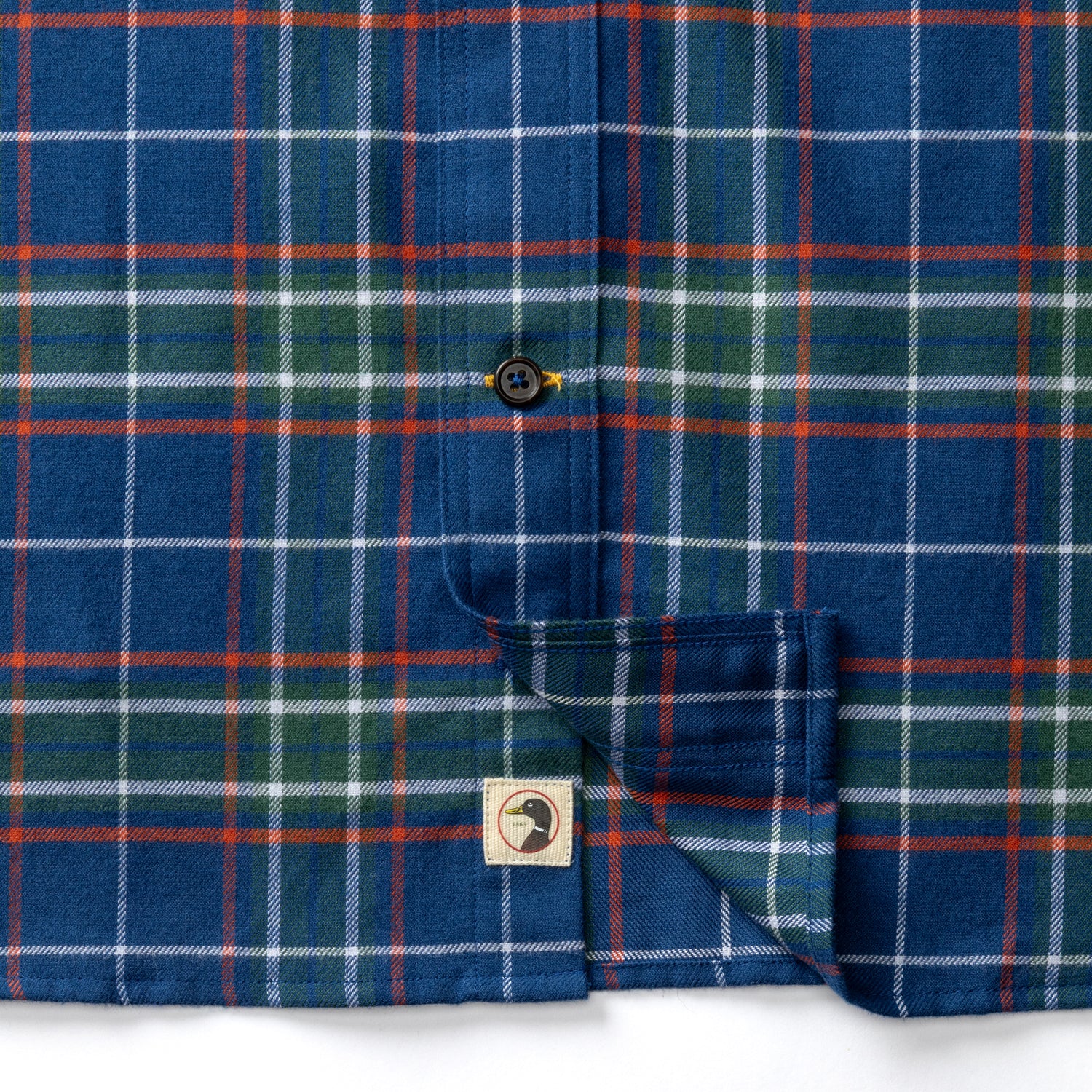 Cotton Flannel Sport Shirt - Osborne Plaid - Navy Peony