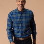 Cotton Flannel Sport Shirt - Osborne Plaid - Navy Peony