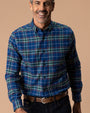 Cotton Flannel Sport Shirt - Osborne Plaid - Navy Peony