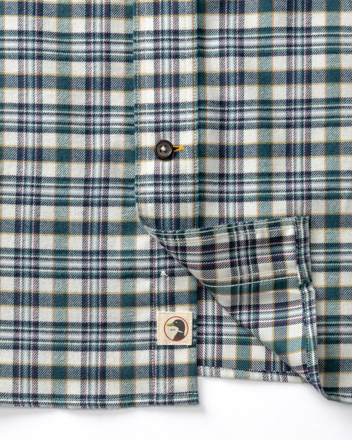 Cotton Flannel Sport Shirt - Radcliffe Plaid - Windblown Sky