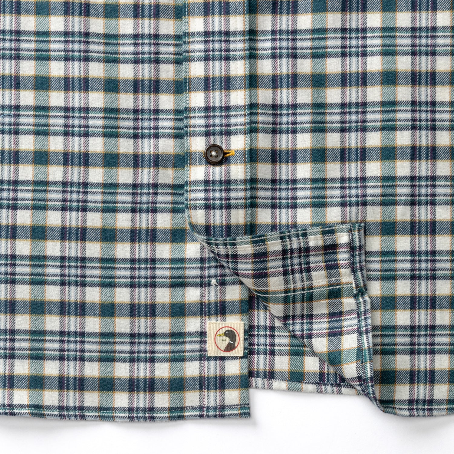 Cotton Flannel Sport Shirt - Radcliffe Plaid - Windblown Sky