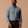 Cotton Flannel Sport Shirt - Radcliffe Plaid - Windblown Sky