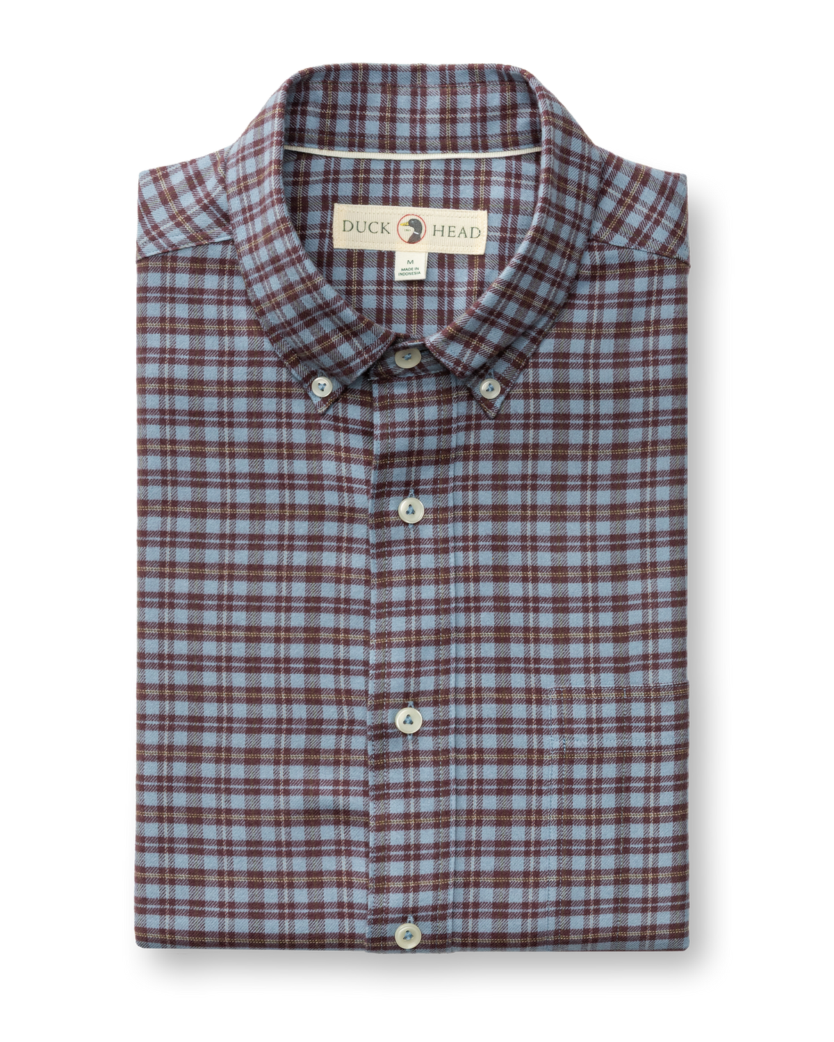 Cotton Flannel Sport Shirt - Paxon Plaid - Windblown Sky
