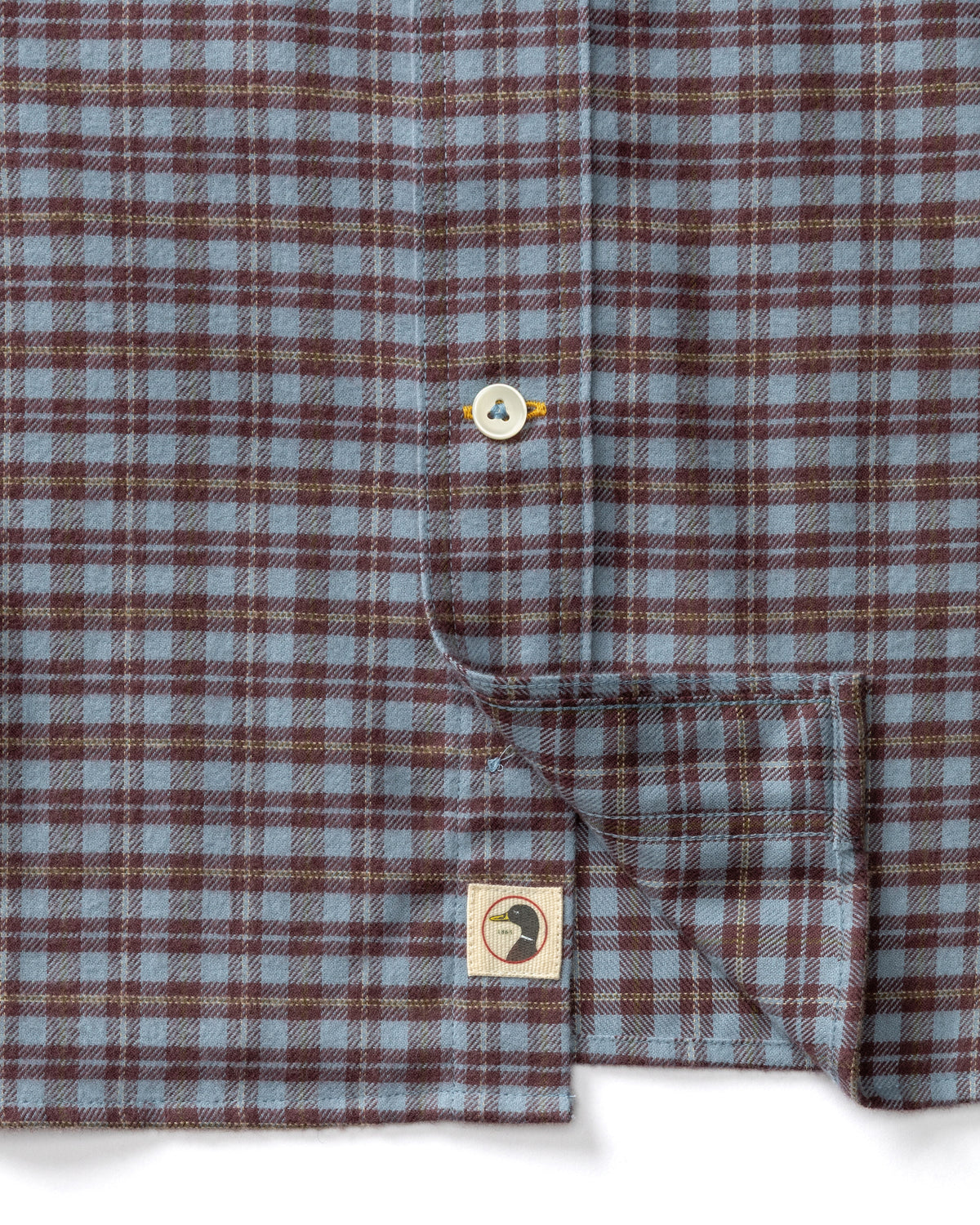 Cotton Flannel Sport Shirt - Paxon Plaid - Windblown Sky