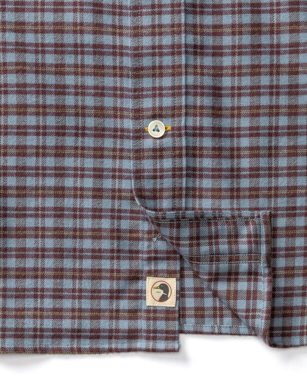 Cotton Flannel Sport Shirt - Paxon Plaid - Windblown Sky
