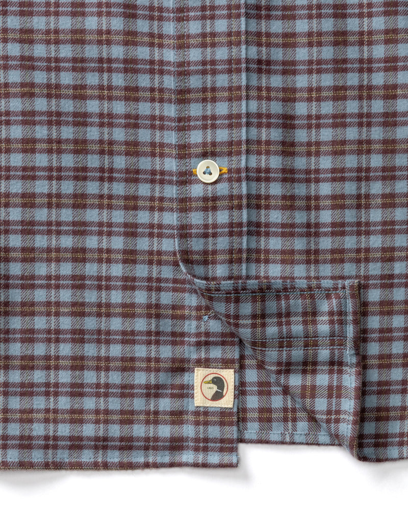 Cotton Flannel Sport Shirt - Paxon Plaid - Windblown Sky