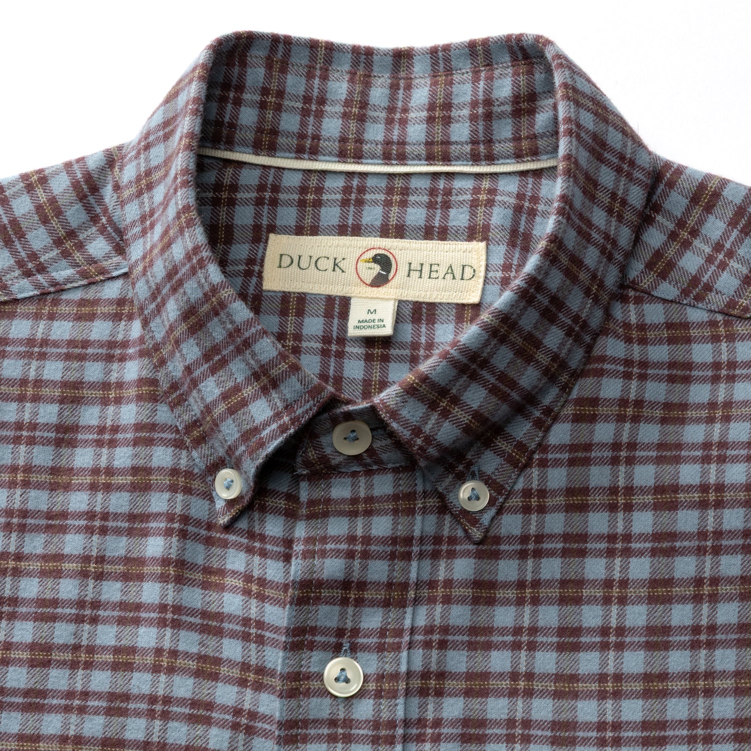 Cotton Flannel Sport Shirt - Paxon Plaid - Windblown Sky