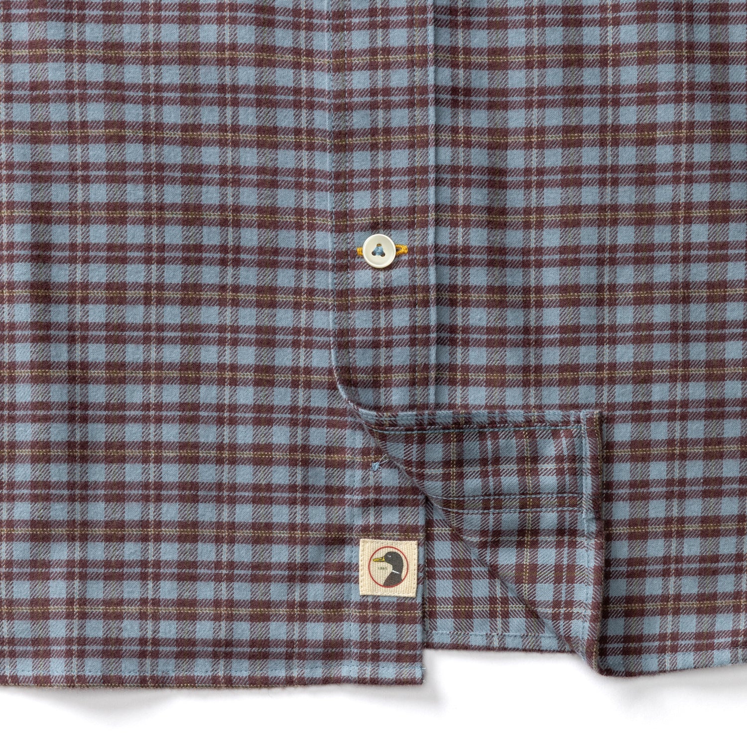 Cotton Flannel Sport Shirt - Paxon Plaid - Windblown Sky