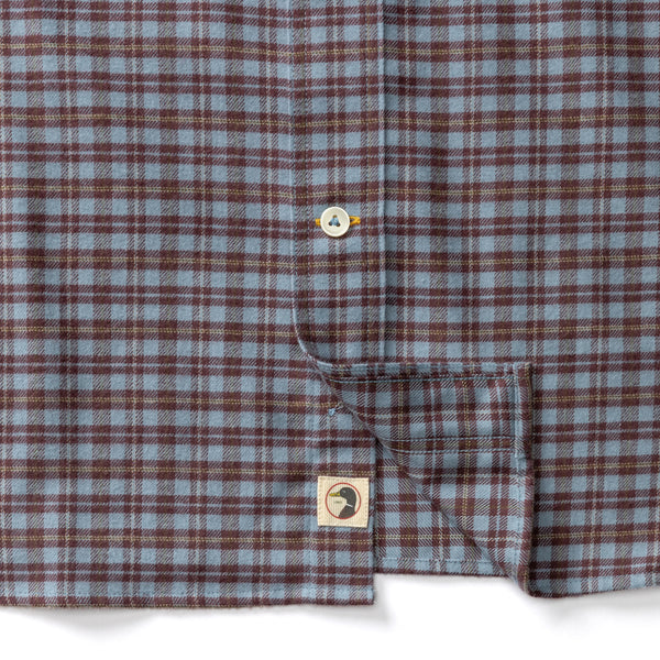 Cotton Flannel Sport Shirt - Paxon Plaid - Windblown Sky