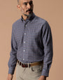 Cotton Flannel Sport Shirt - Paxon Plaid - Windblown Sky