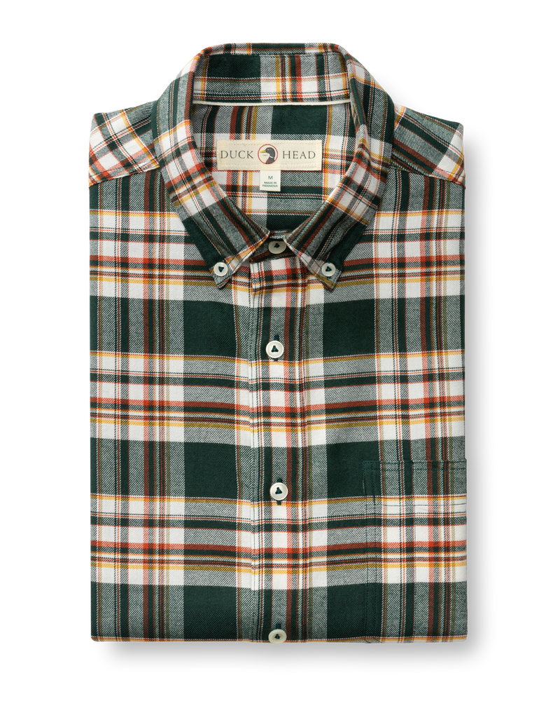 Cotton Flannel Sport Shirt - Pinewell Plaid - Pine Grove