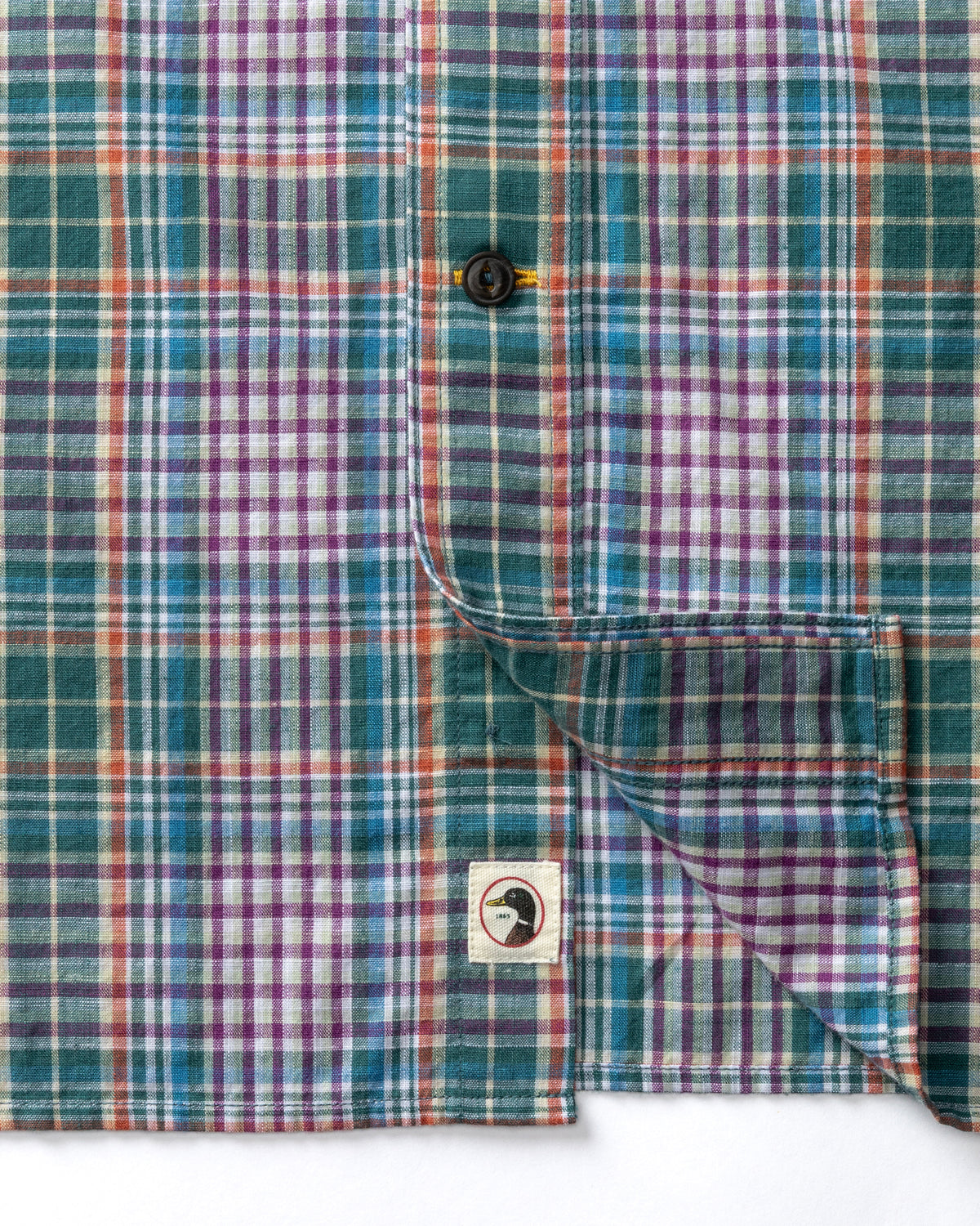 Cotton Slub Sport Shirt - Colson Plaid - Midnight Teal