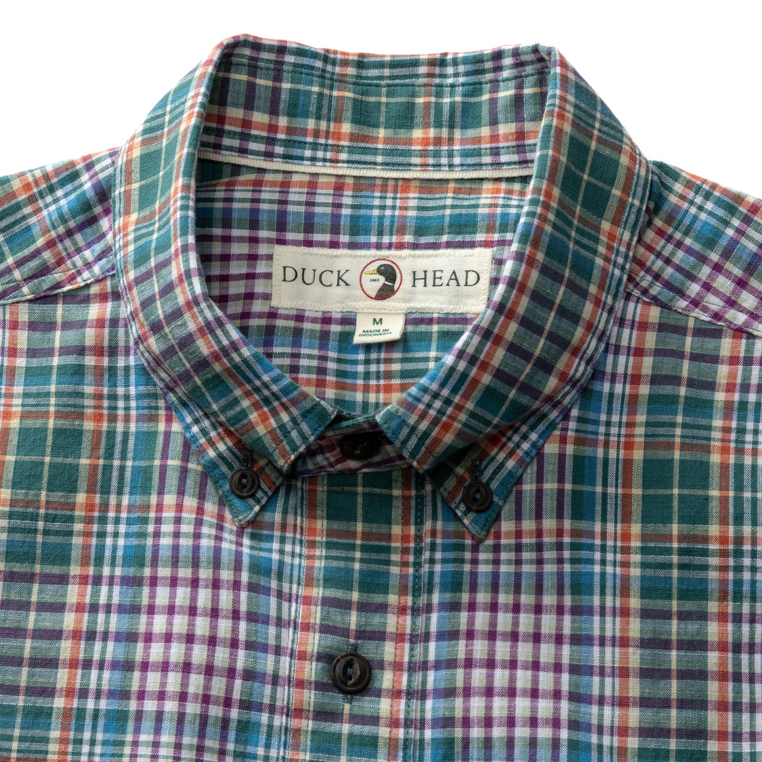 Cotton Slub Sport Shirt - Colson Plaid - Midnight Teal