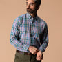 Cotton Slub Sport Shirt - Colson Plaid - Midnight Teal