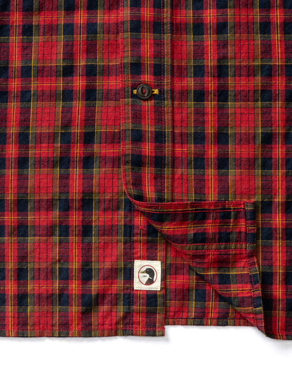 Cotton Slub Sport Shirt - Yates Plaid - Pomegranate