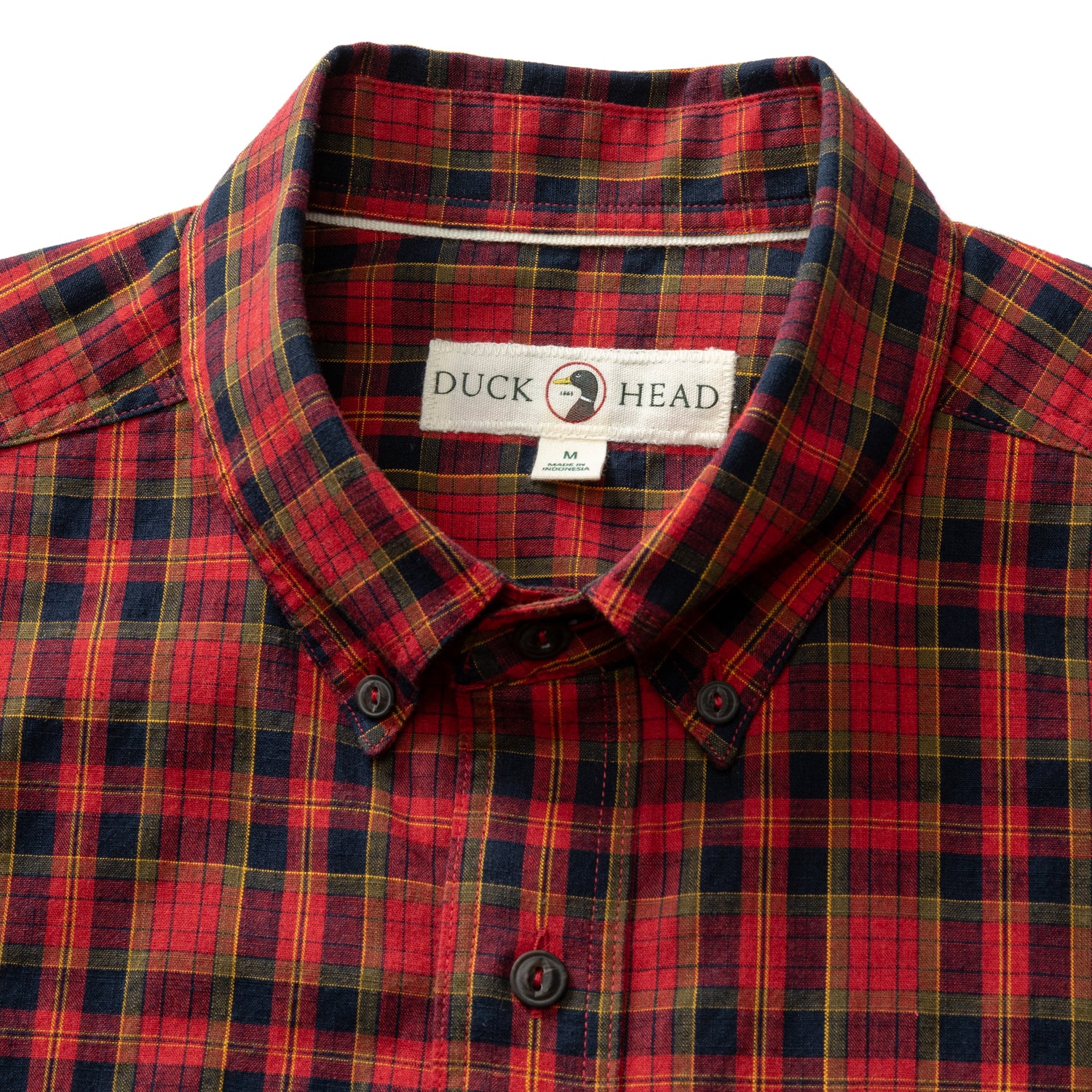 Cotton Slub Sport Shirt - Yates Plaid - Pomegranate