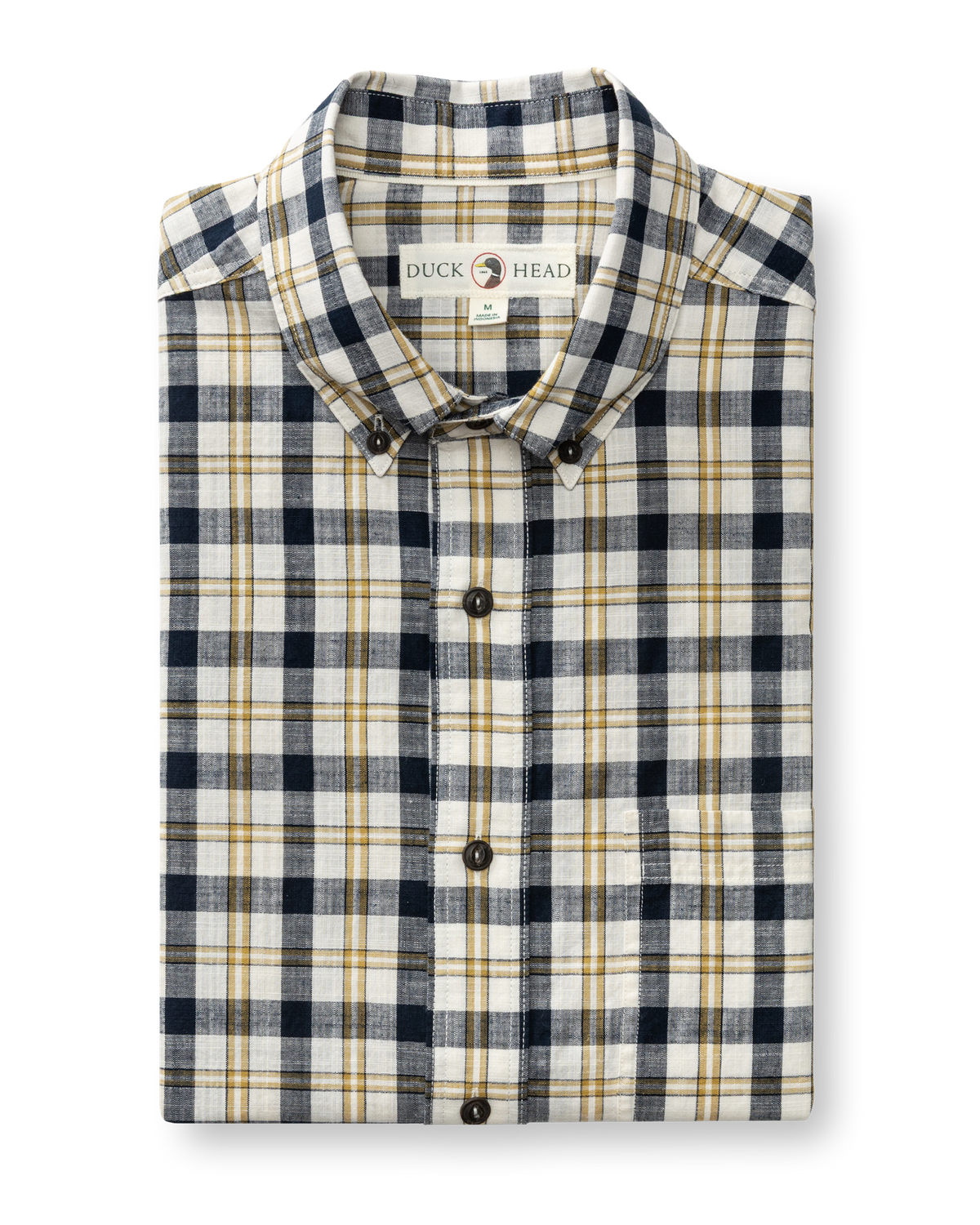 Cotton Slub Sport Shirt - Brant Plaid - Deep Navy