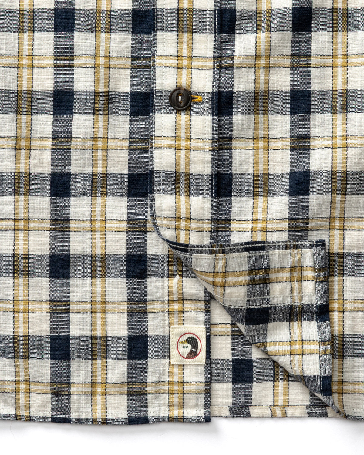 Cotton Slub Sport Shirt - Brant Plaid - Deep Navy
