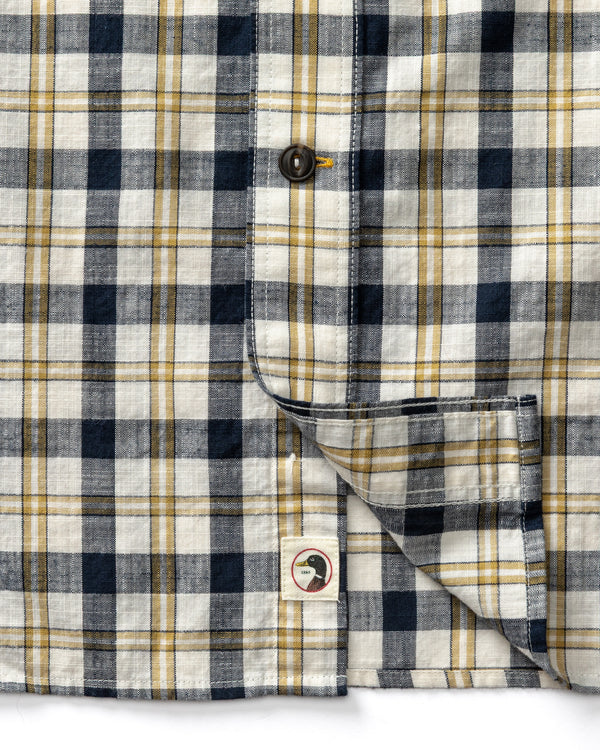 Cotton Slub Sport Shirt - Brant Plaid - Deep Navy