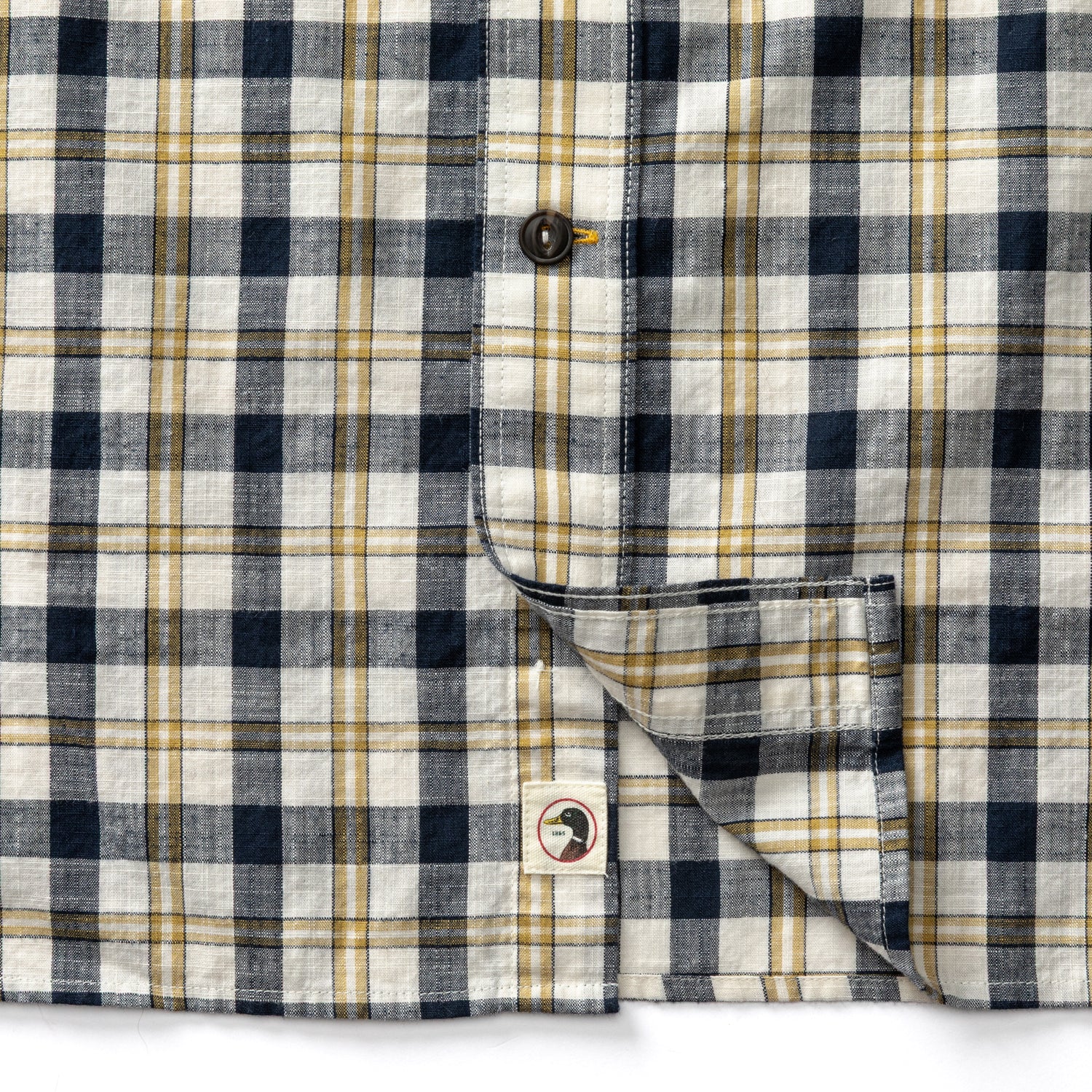 Cotton Slub Sport Shirt - Brant Plaid - Deep Navy
