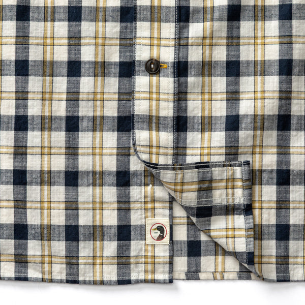 Cotton Slub Sport Shirt - Brant Plaid - Deep Navy