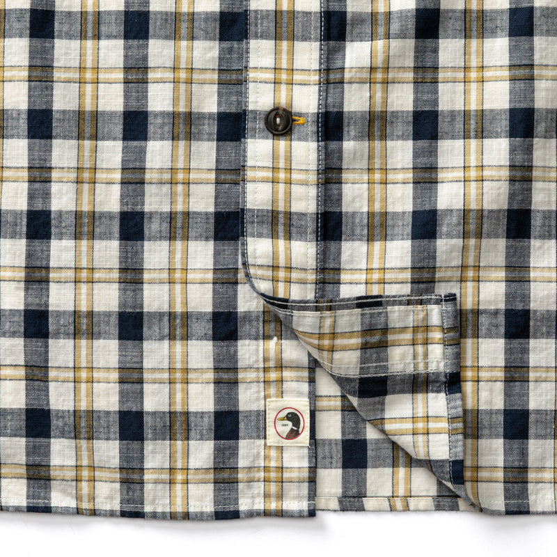 Cotton Slub Sport Shirt - Brant Plaid - Deep Navy