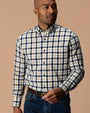 Cotton Slub Sport Shirt - Brant Plaid - Deep Navy