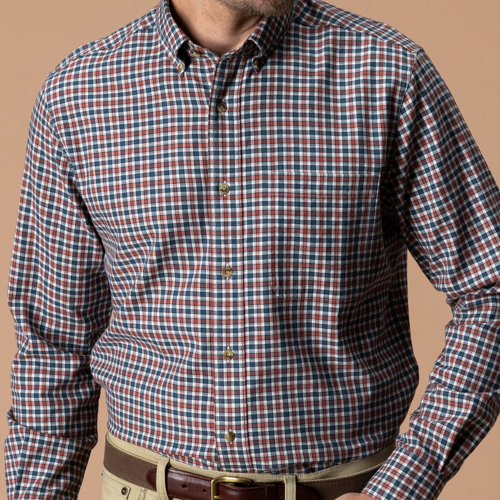 Cotton Wool Sport Shirt - Caldor Plaid - Stormy Teal
