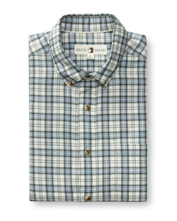 Cotton Wool Sport Shirt - Radford Plaid - Windblown Sky