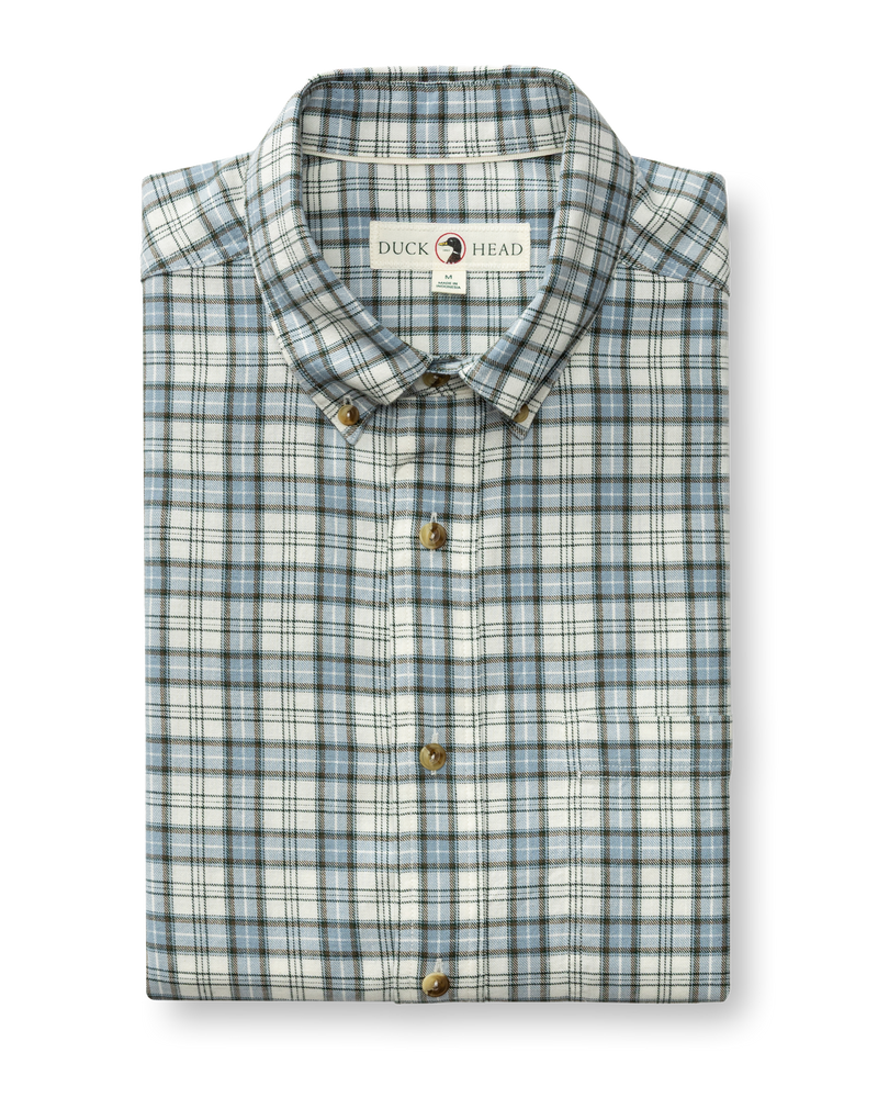 Cotton Wool Sport Shirt - Radford Plaid - Windblown Sky