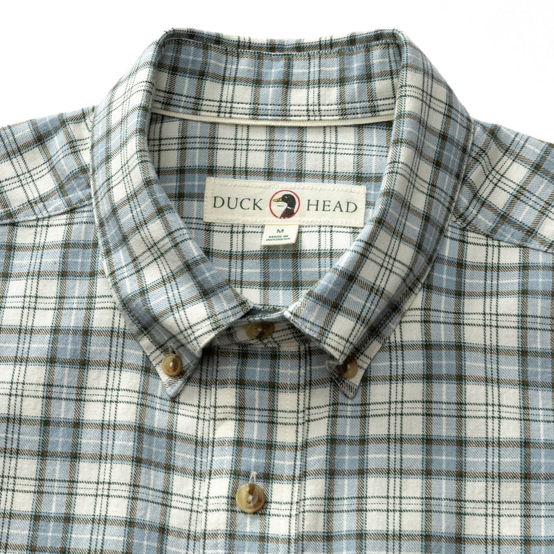 Cotton Wool Sport Shirt - Radford Plaid - Windblown Sky