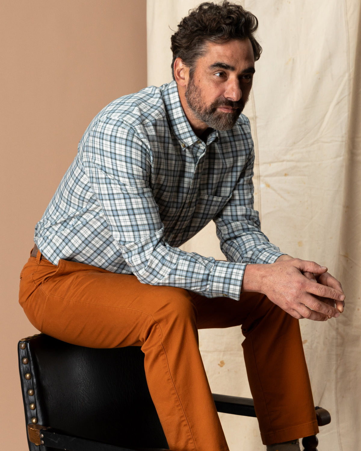 Cotton Wool Sport Shirt - Radford Plaid - Windblown Sky