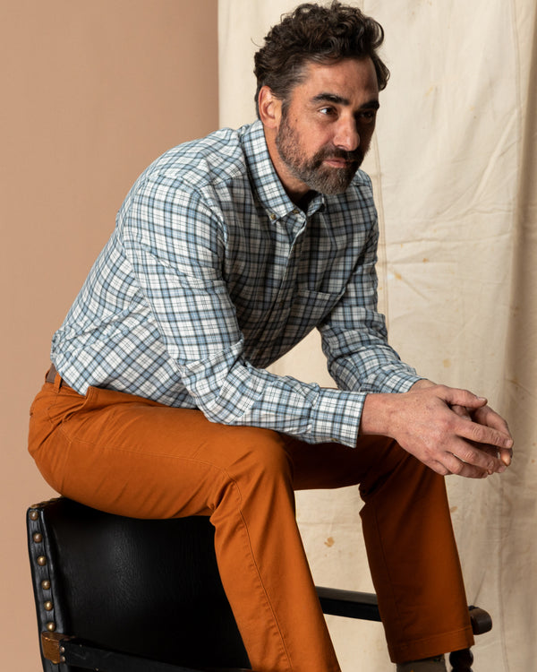 Cotton Wool Sport Shirt - Radford Plaid - Windblown Sky