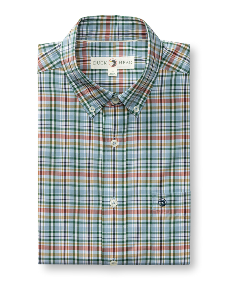 Performance Poplin Sport Shirt - Winsley Plaid - Windblown Sky