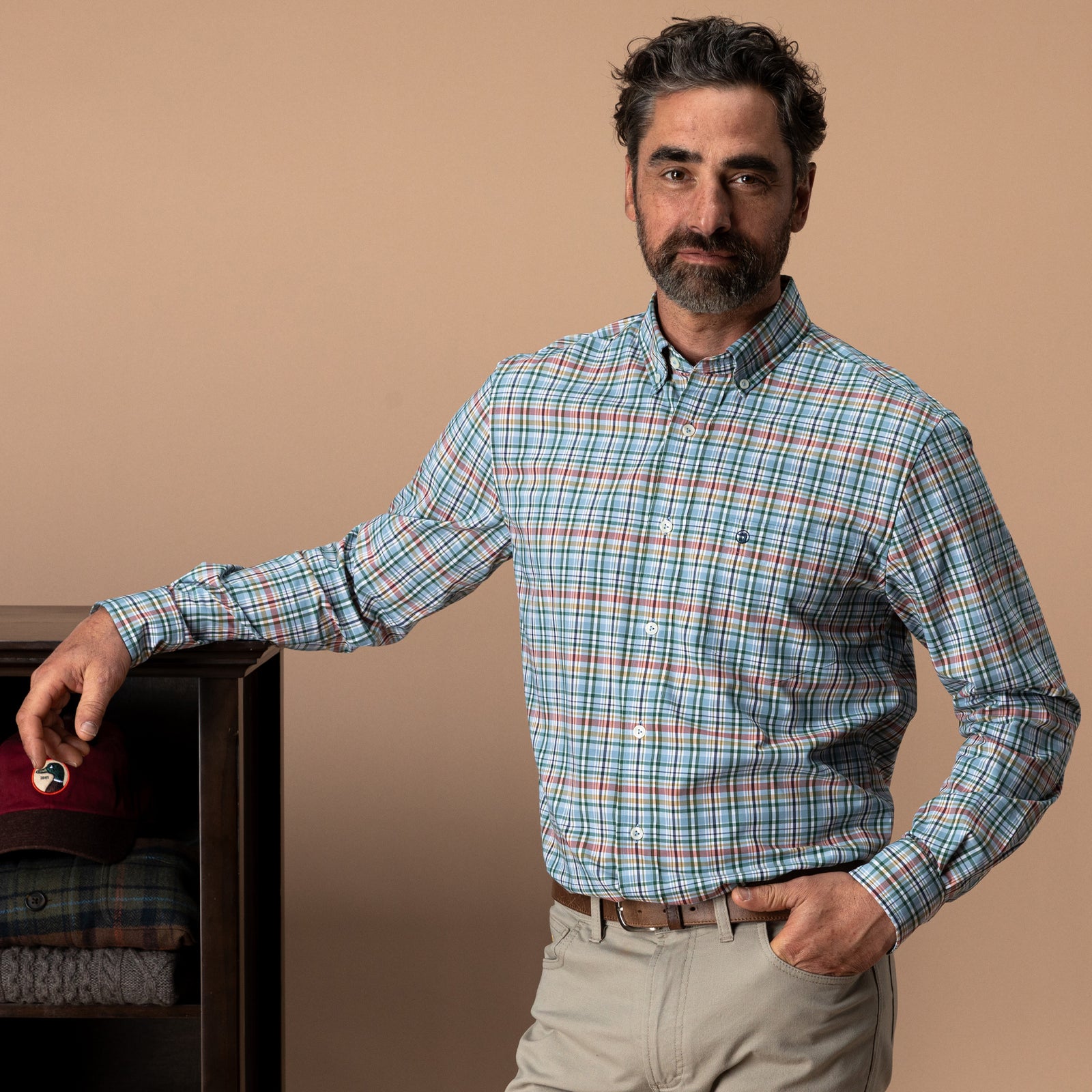Performance Poplin Sport Shirt - Winsley Plaid - Windblown Sky