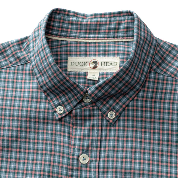 Cotton Twill Plaid Shirt - Lang Plaid - Weathered Rose