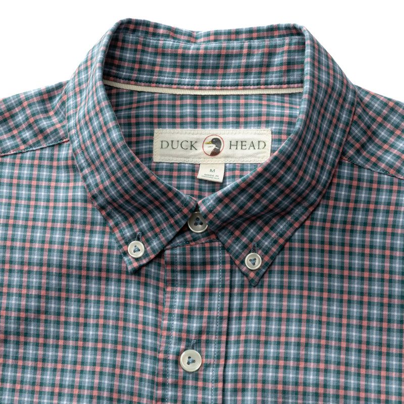 Cotton Twill Plaid Shirt - Lang Plaid - Weathered Rose