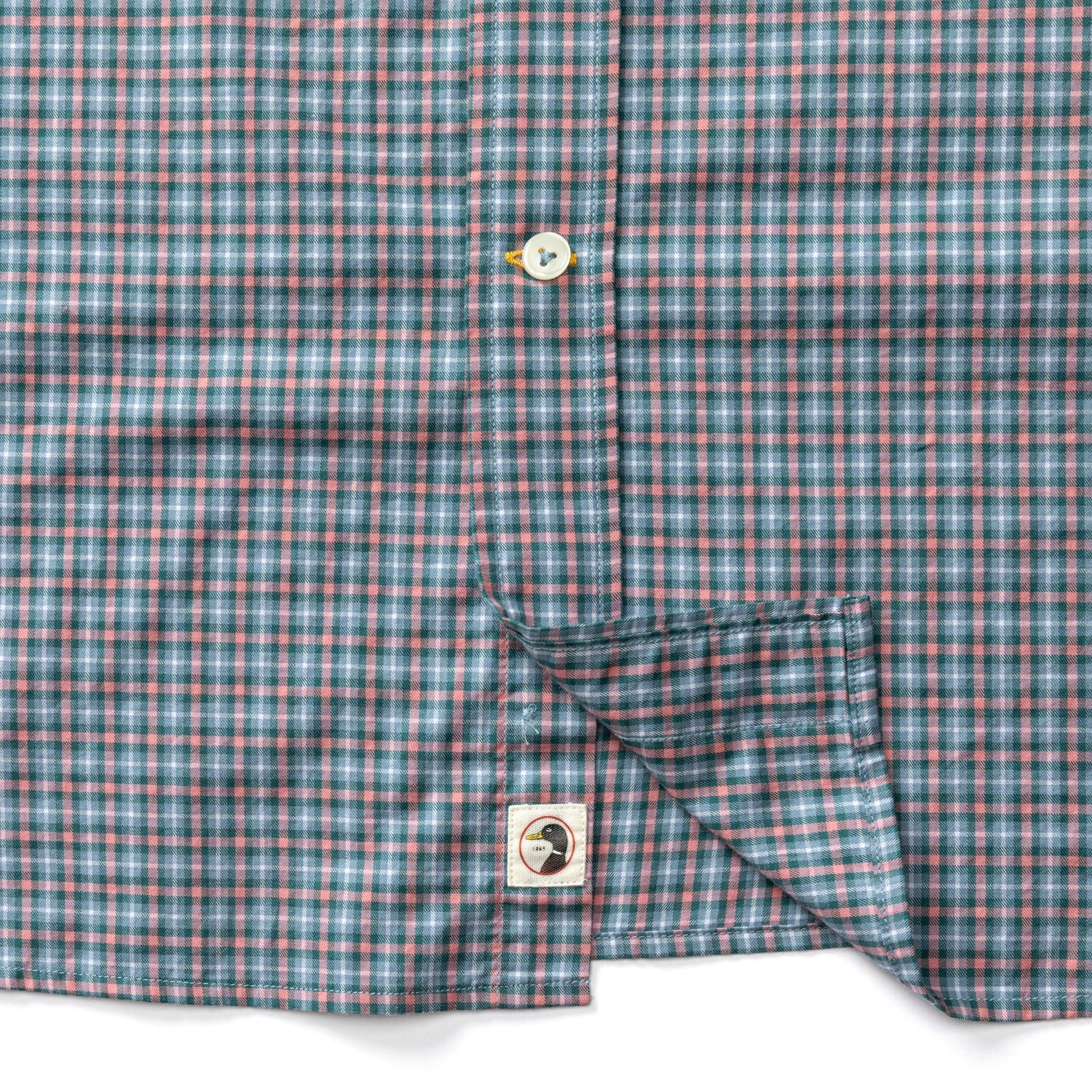 Cotton Twill Plaid Shirt - Lang Plaid - Weathered Rose