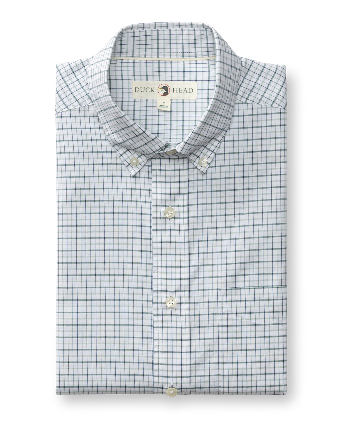 Cotton Cashmere Poplin Sport Shirt - Tolliver Plaid - Spruce Mist