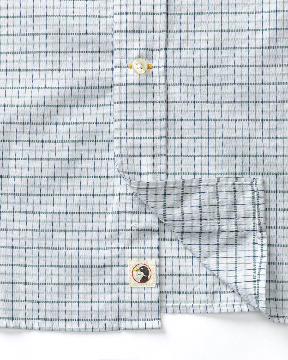 Cotton Cashmere Poplin Sport Shirt - Tolliver Plaid - Spruce Mist