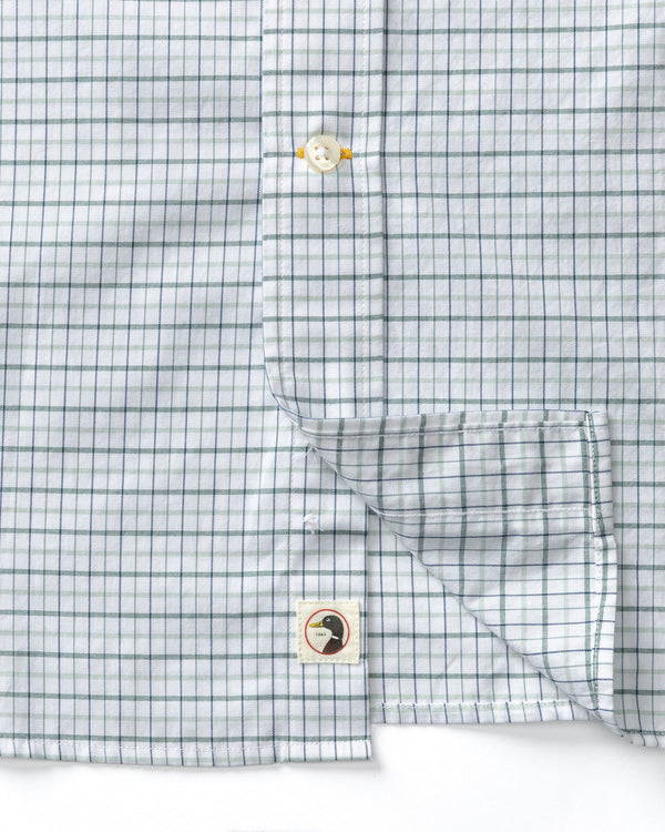Cotton Cashmere Poplin Sport Shirt - Tolliver Plaid - Spruce Mist